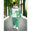 Jongens Mode Casual Geruite Broek Set Print Hoodie Peuter Sweatshirt Comfortabele Leuke Kinder Outfit 2 Delig