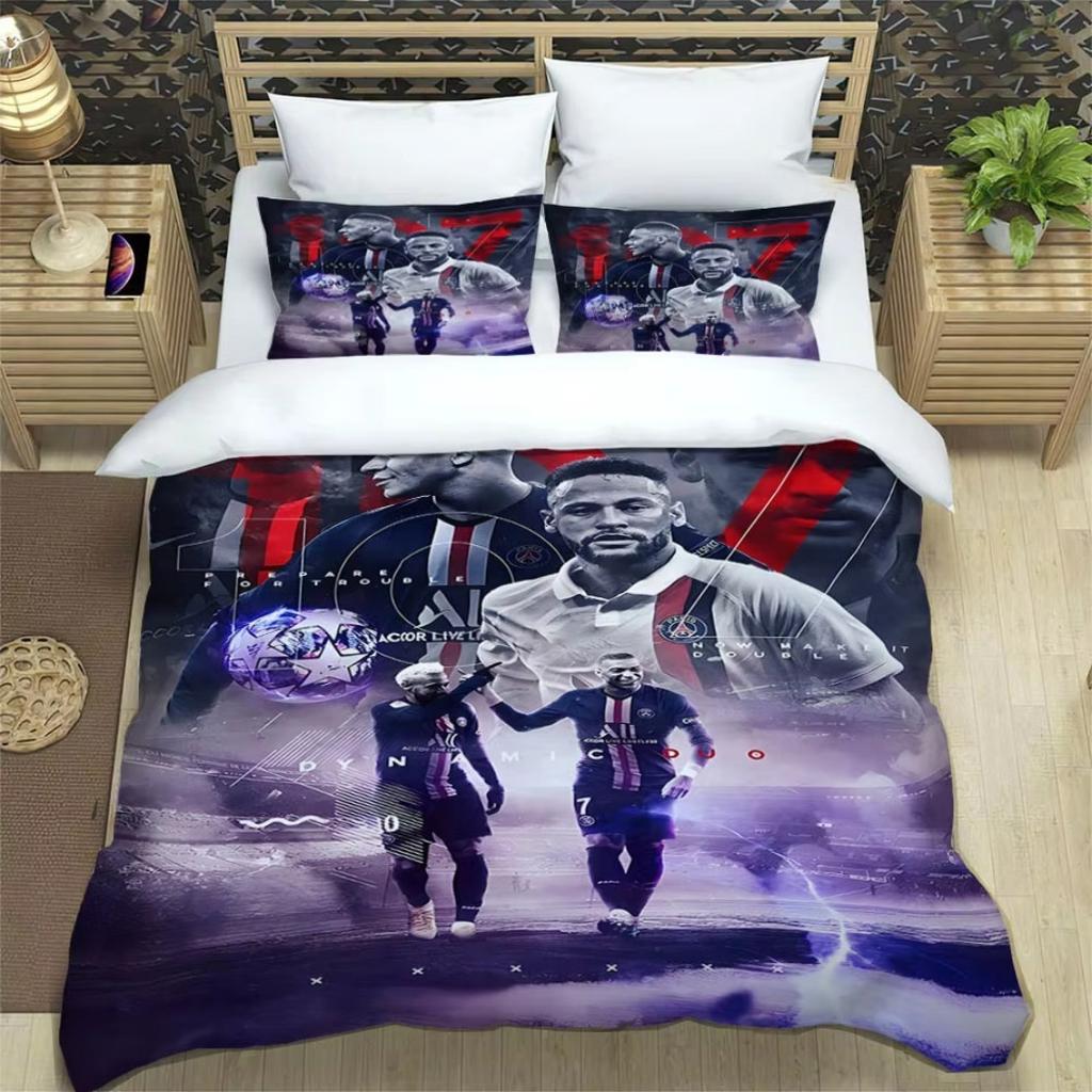 3D-Druck K-Kylian Mbappé Bettwäsche-Sets Fan-GeschenkMode Fußball M-Mbappe Bettbezug Steppdecke Bett Jugend Kinder Mädchen Jungen Geburtstag