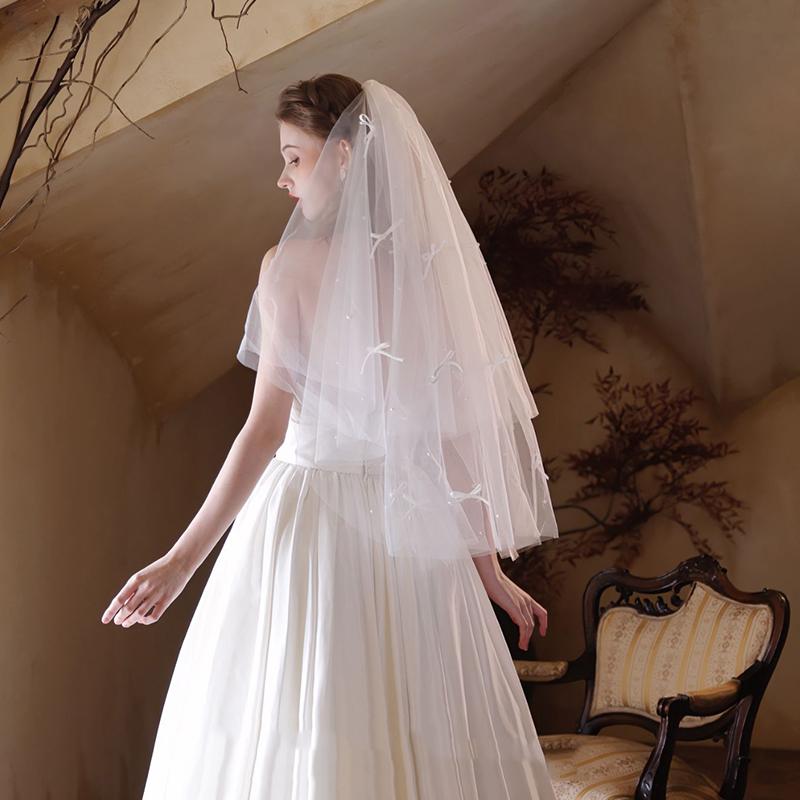 1 Stück Romantischer Verlobungs-Feenhafter Wald-Stil Braut Tüllschleier Braut Handgefertigter Blumenschmuck