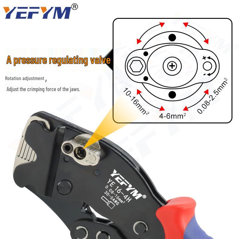 YEFYM 16-4H Manual Adjustable Terminal Crimper, 0.08-16mm² Capacity