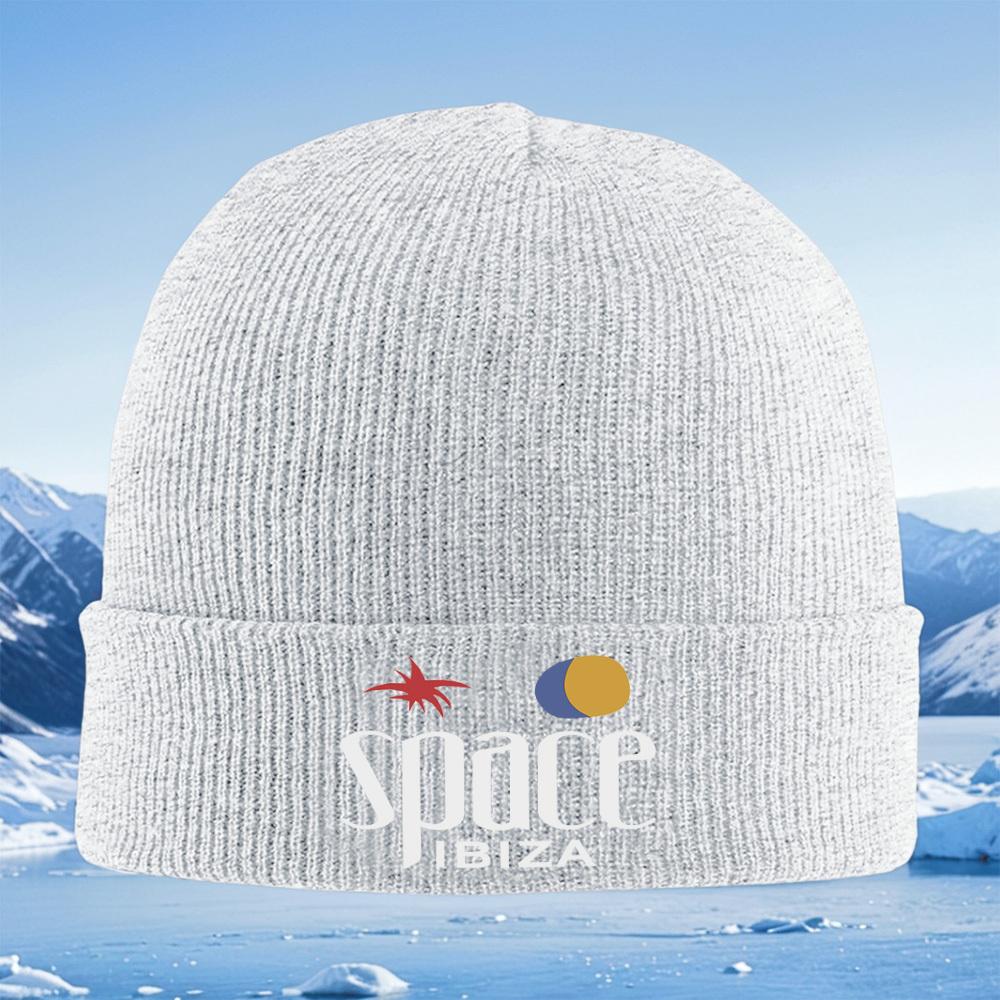 SpaceIbizia words and abstract icons Men Women Unisex Knitted Hat Beanie Pullover Cap Winter Thermal Warm Christmas Outdoor Cyc