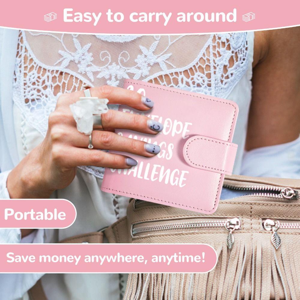 Loose-Leaf Small Binder with Cash Envelopes Large Capacity 30 Envelope Challenge Binder  School