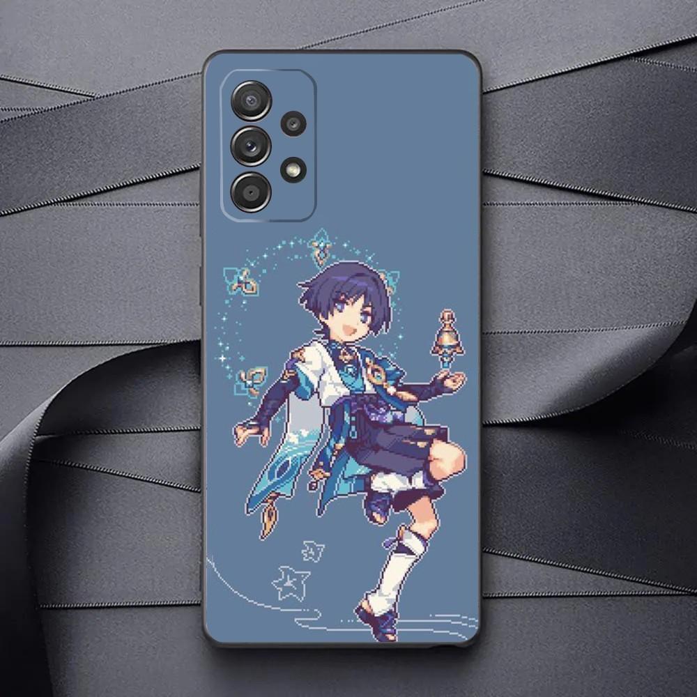 Scaramouche Genshin Impact Phone Case For Samsung Galaxy A13,A21s,A22,A31,A32,A52,A53,A71,A80,A91 Soft Black Phone Cover