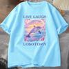 Live Laugh Lobotomy T Shirt WOMEN Funny Dolphin Meme Tshirt Silly Weird Cotton Short Sleeve Tshirt Unisex Printed Tshirt Tops