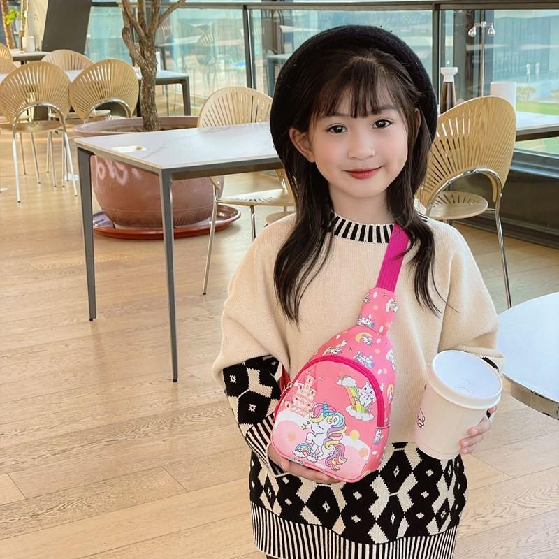 Kids Stylish Unicorn Cartoon Small Crossbody Bag For Daily School Outings And