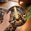 Nativity Wooden Sign - Charming Navidad Sign with Jesus Theme - Unique Decorative Sign and Plaques - Ideal Front Door Decor