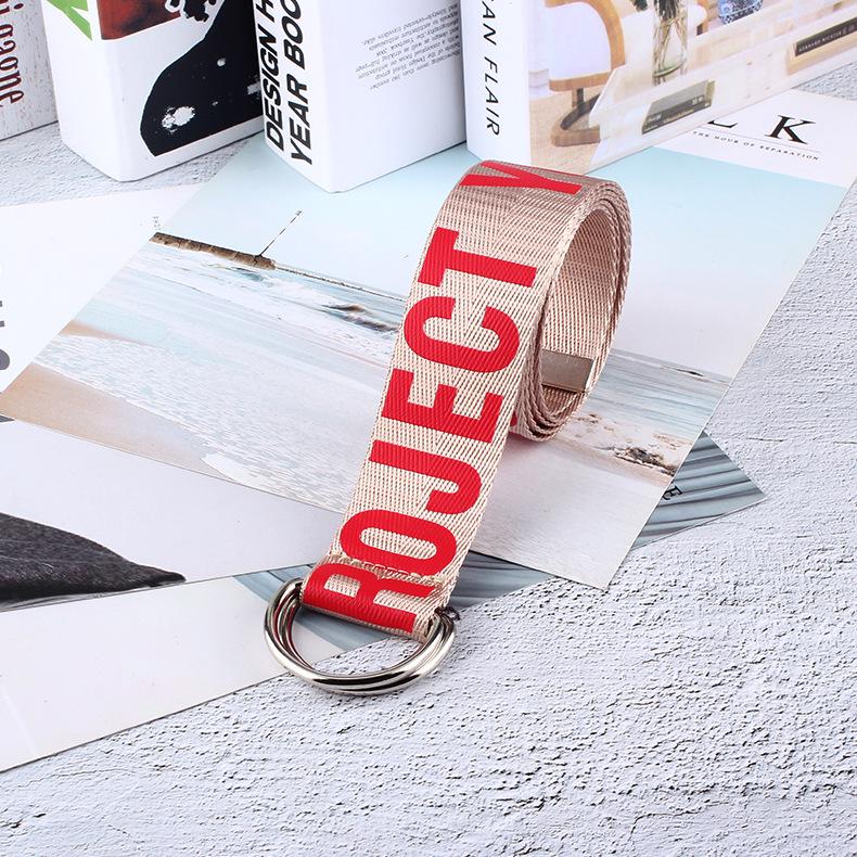 Ladies Belt, Nylon Woven Decorative Belt, Student Letter Canvas Belt