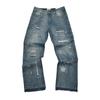 EastRogue High Street Washed Faded Distressed Baggy Jeans Straight Baggy Retro Casual Denim Trousers Vintage Loose Denim Pants