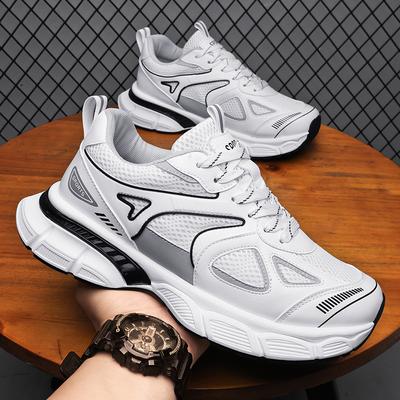 Large Size Men's Shoes Breathable and Versatile Platform Dad Shoes Men's New Mesh Sports Casual Running Shoes