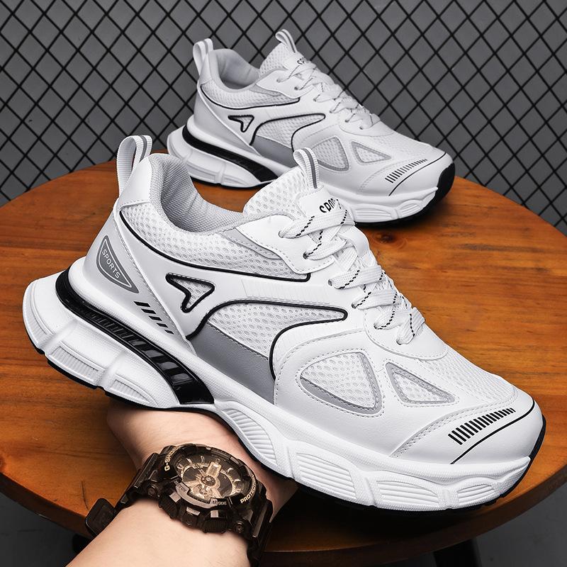 Large Size Men's Shoes Breathable and Versatile Platform Dad Shoes Men's New Mesh Sports Casual Running Shoes