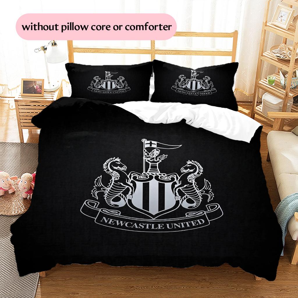 Set Copripiumino Trapuntato con Fantasia Newcastle United F.C. Decorazione per la Casa Regalo (1 * copripiumino + 2 * federe senza imbottitura)