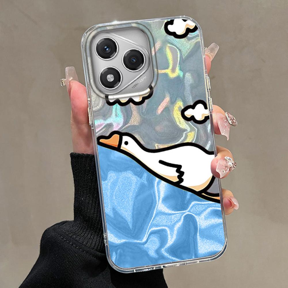 

Милый мультяшный чехол для телефона с уткой и кошкой для Honor 400 200 Pro Magic 7 5 Lite X9a X9c X8a X8b Силиконовый чехол Задние сумки Чехол Honor X8b белый