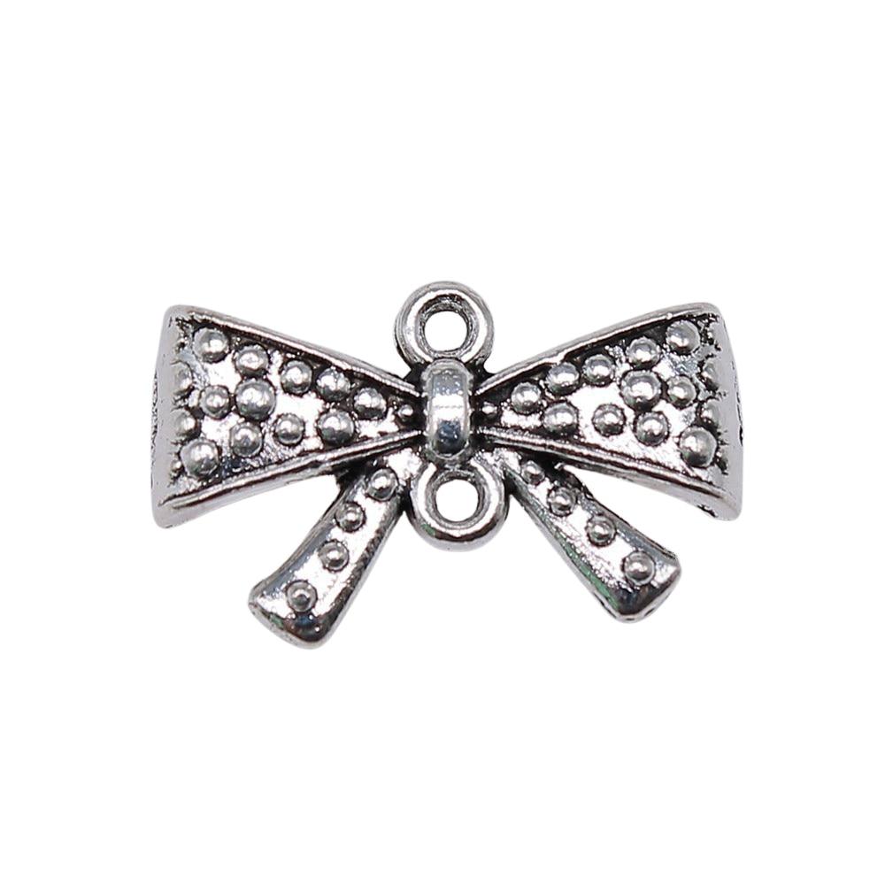

10шт Бант Амулеты Античное серебро Цвет Цинковый сплав 20X12mm