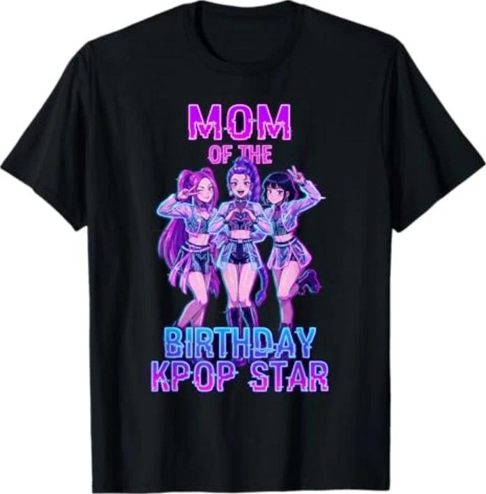 Mom Of The Birthday Girl Kpop Star Korean Pop Music Bday Tshirt S