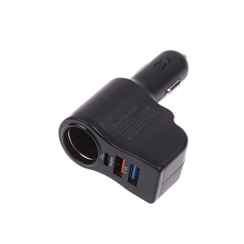 Dual Usb Car Charger Digital Display Car One To Three Cigarette Light 66W Car Multifunctional Charger