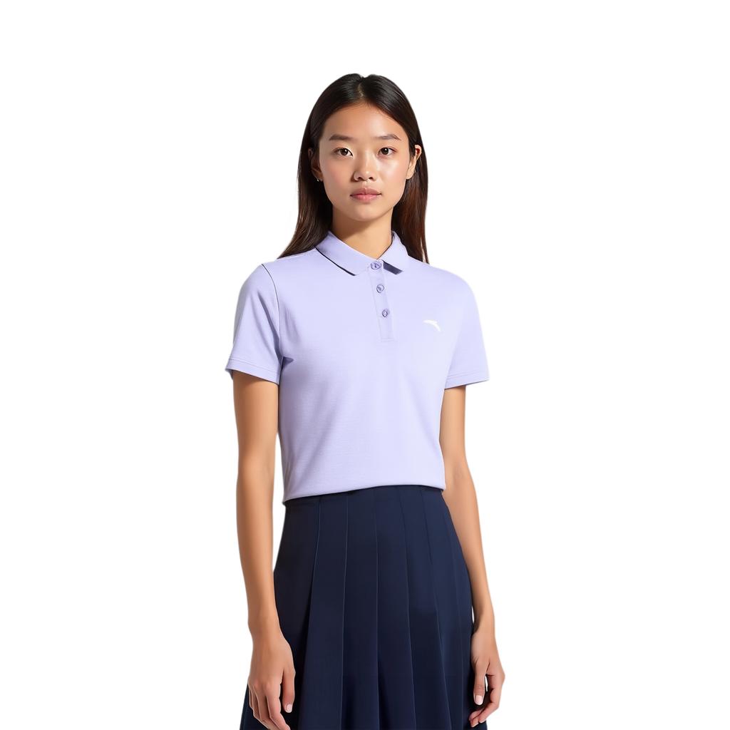 Anta Comfortable Quick-Dry Versatile Short Sleeve Polo Shirt Women tops Lavender 162427155-3