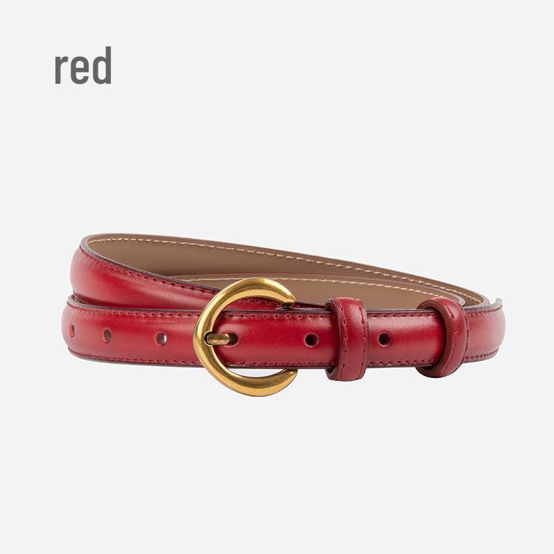 Cuckoo Women's Genuine Leather Skinny Belt for Jeans - Versatile Cowhide Casual Accessory