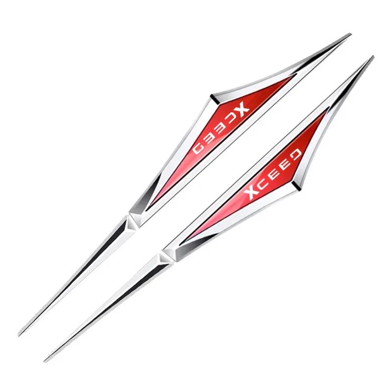 NCUD9 2pcs Metal Car Side Fender Badge Decal For KIA XCEED Logo Alloy Bumper Sticker Modified Styling Vehicle Decoration Accessories