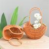 Fashionable Handheld Wicker Baskets Portable Arrangement Containers for Flowers Garden Decoration and Bridals Accessory