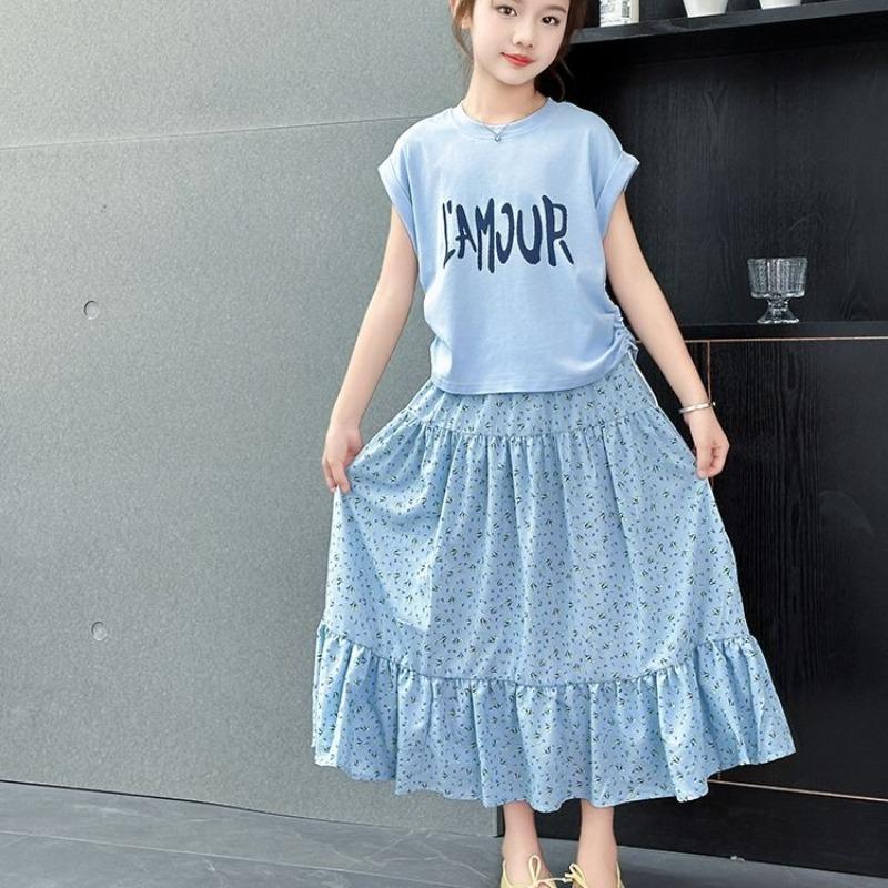 Girl s Floral Summer Skirt Trendy Lightweight Floral Half Skirt for Kids Cute Floral Dress for Children Summer Fashion 130
