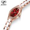 JSDUN 8842 Swiss Quartz Watch for Woman Elegant Luxury Ceramics Steel Strap Fashion Oval Diamond Dial Women's Waterproof Watches