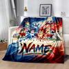 Bluey's Soccer Adventure Customize Your Name Blanket Gift Personalized Blanket Comfortable Versatile for Office Chair Couch Nap Picnics