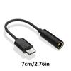 2,76 Zoll Typ-C auf 3,5-mm-Audio-Adapterkabel mit klarem, störungsresistentem Klang Schwarz
