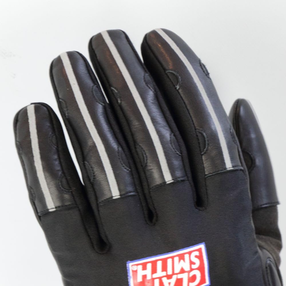 CLAY SMITH NUMBER Winter Gloves for Cold Motorcycles, Weather, Black-Ivory, Large, CSY-4021