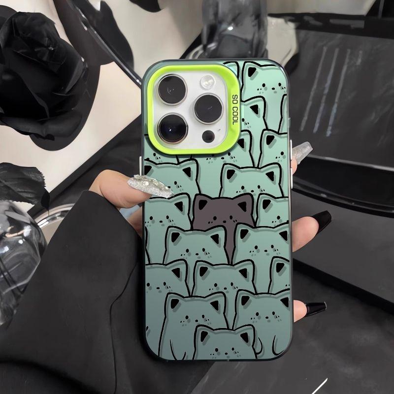 Cute Cartoon Cat Pattern Design Phone Case For iPhone 17 16 11 12 13 14 15 Pro Max X XS XR 8 7 Plus 17E 16E Air Shockproof Cover