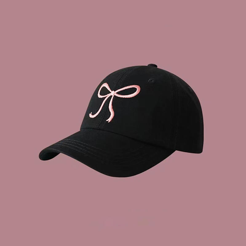 Bow Tie Baseball Cap Female Big Head Baseball Cap American Wide Brim Retro Trend Embroidery Duck Tongue Cap