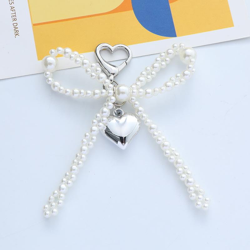 Trending Heart-Shaped Bow Bag Charm: Keychain & AirPods Pendant