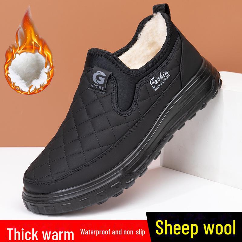 Pánské zimní sněhule - Teplé, nepromokavé, protiskluzové, sametem podšité, vlněný komfort pro střední a starší věk