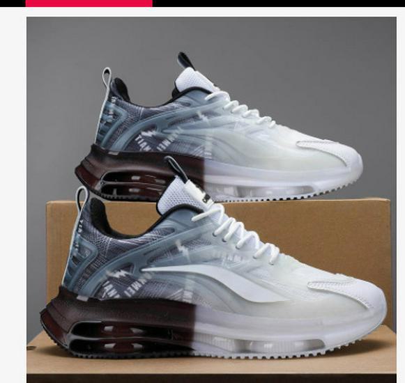 Men's Breathable Mesh Running Shoes with Air Cushion and Shock Absorption for Junior High, Autumn/Winter.