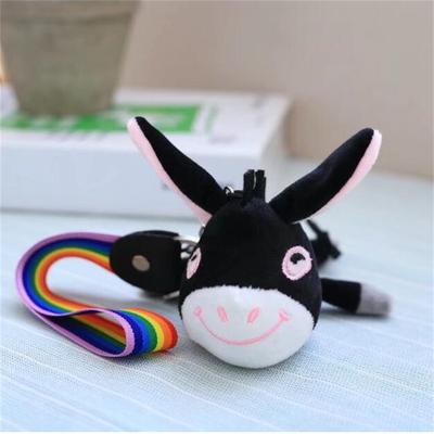 Black Donkey Phone Chain Hanger Neck Creative Stuffed Toy Hanger Girlfriend's Birthday Present