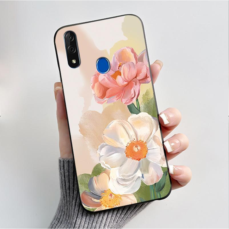 Printing Pattern Case For ZTE Blade V10 Fundas Shockproof Coque Capa Soft Silicone Black Shell Cover Cute Flower Cartoon Casing