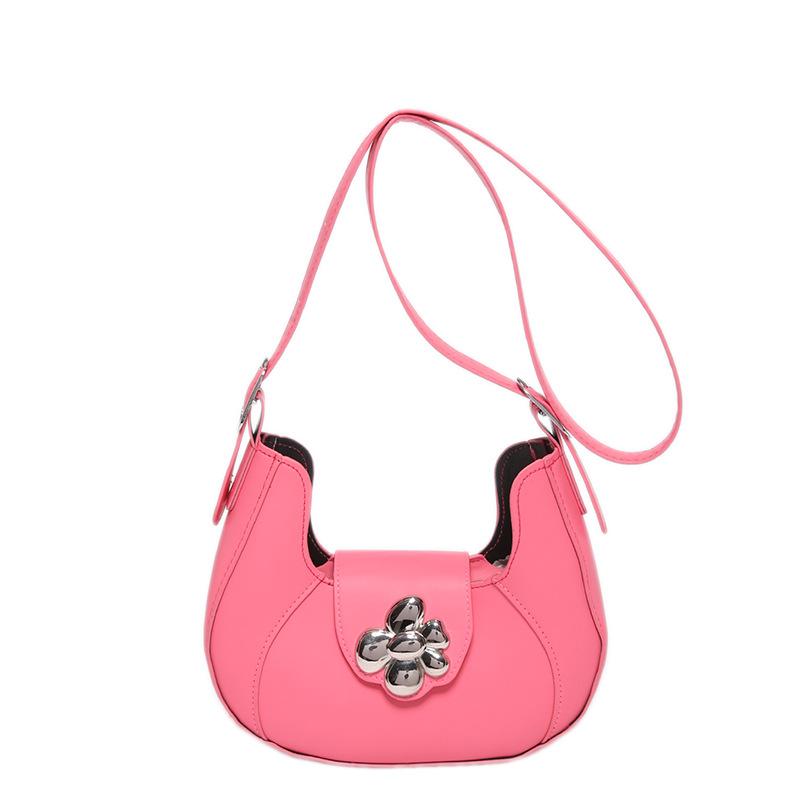 

Korean version of fashion bag women s 2024 spring and summer new simple trend dumpling bag niche texture versatile messenger bag рожевий