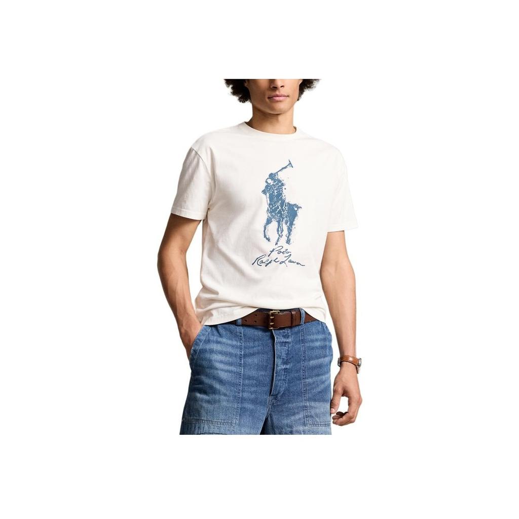 Polo Ralph Lauren Ss24 Logo Print Crew Neck Short Sleeve T-Shirt Men Tops Nivis-Island-Off-White MNPOTSH1N822290-100