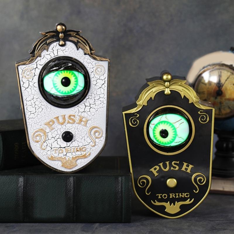 Animated Talking Eyeball Doorbell Waterproof PVC Materials Halloween Decoration With Light Effects For Porch