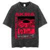 Washed Vintage Anime Akira T Shirts Japanese Science Fiction Cartoon Movie Shotaro Kaneda Tshirt Mens Manga Oversized Tshirts