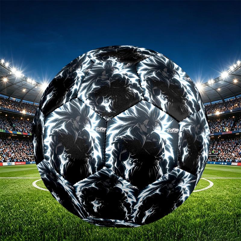 DRAGON BALL Print Size 5 Soccer Ball, PU Wear Resistant Football for Match Training and Daily Practice, Birthday Gift for Soccer Fans