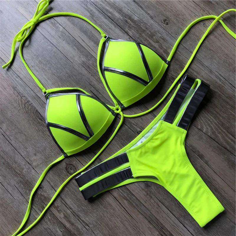 New Red Swimwear Push Up Swimsuit Women Biquini Padded Bathing Suit Gold Stamping Brazilian Bikini Set Thong Sexy Bikini