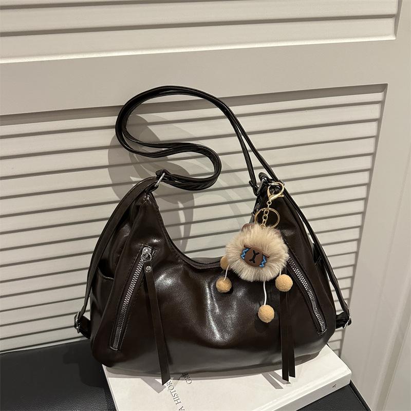 

Tote bag new shoulder bag fashion commuter women s bag niche high-end trade bag Without pendant темно-коричневого кольору
