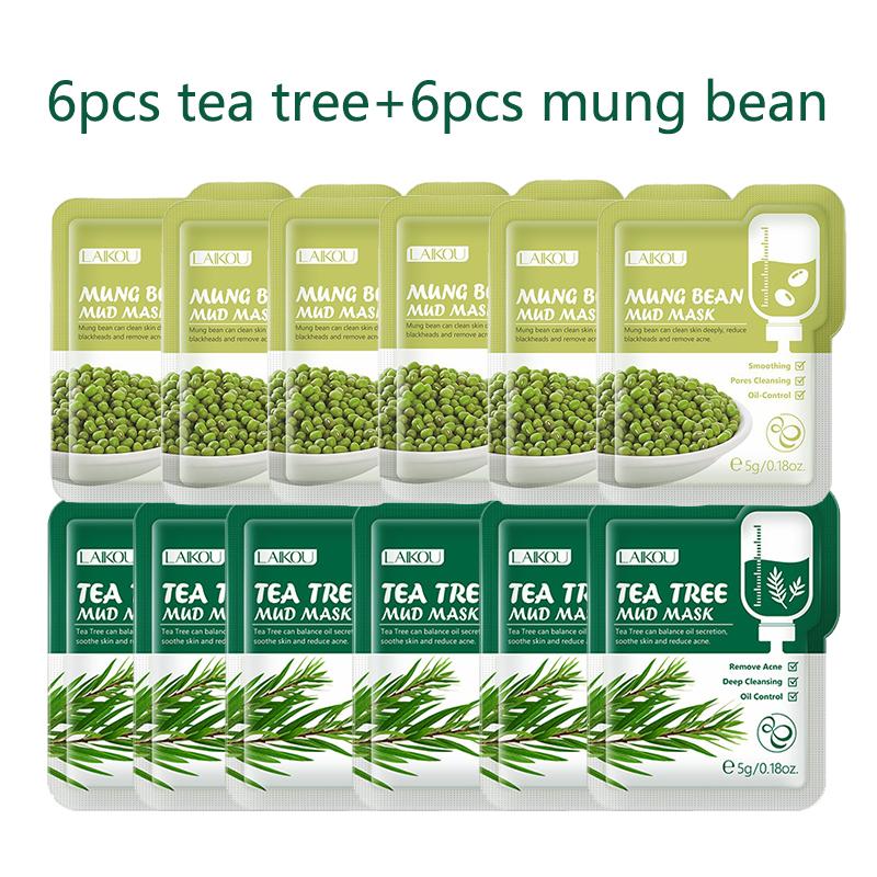 LAIKOU Tea Tree Clay Mask Face mud Cream Mask Facial Cleansing Black Dots Blackheads Skin Care