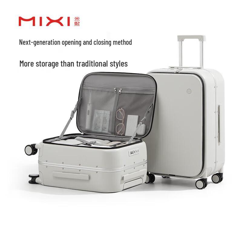 Mizhi Side-Open Aluminum Frame Hardside Spinner Luggage 24 inch (approx. 69L)