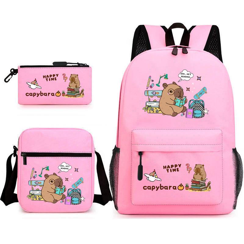 3-teiliges Schulrucksack-Set für Schüler Große Kapazität Oxford-Stoff Schultasche mit Schultergurt und Federmäppchen