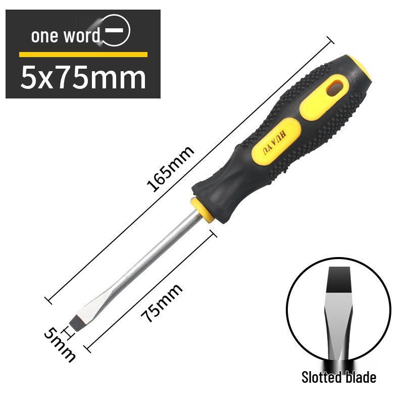 Industrial Rubberized Phillips and Slotted Screwdriver with Magnetic Bit and Non-Slip Handle.