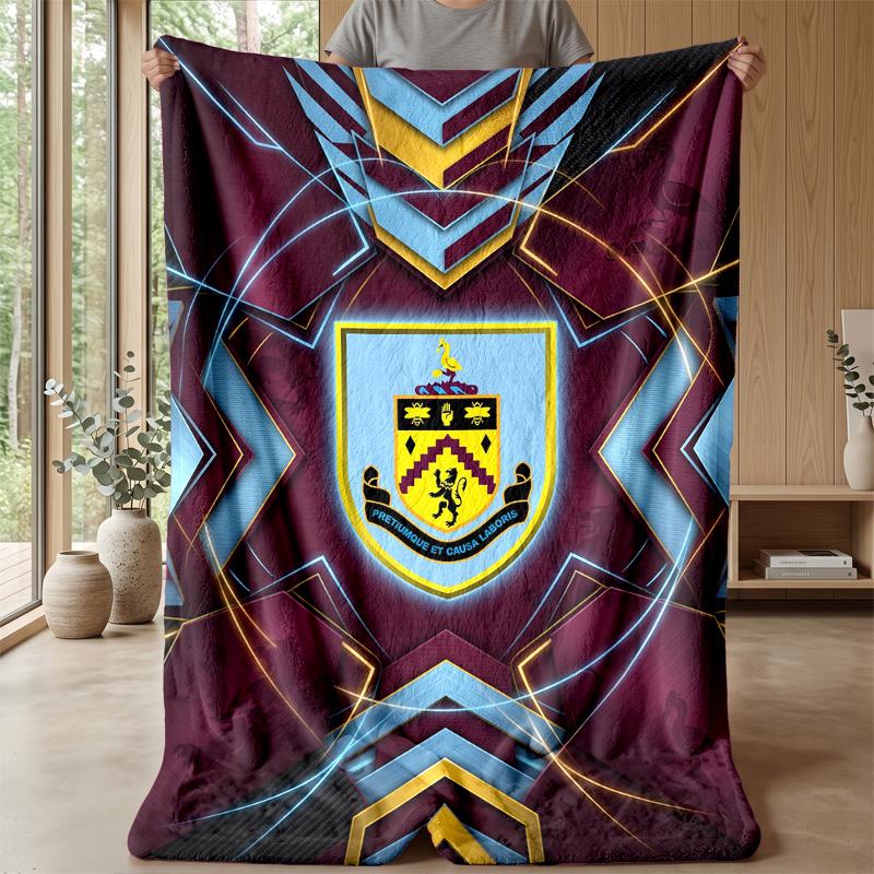 Coperta in Flanella con Stampa Calcio Burnley, Coperta Morbida Calda Leggera per Divano Letto Campeggio