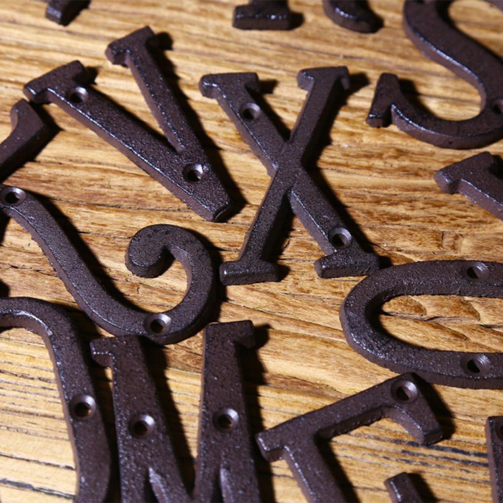 Plaque de numéro de maison en métal, décoration de porte durable et antirouille, lettres en métal, numéros de maison