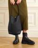 Women's Lychee Pattern Cowhide Bucket Bag - Large Capacity, Commuter Style, Single Shoulder, Lightweight Genuine Leather