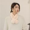 Women Winter Real Rabbit Fur Scarf With Button Fashion Female Warm Natural Soft Fur Scarves High Quality Neck Warmer Double ball